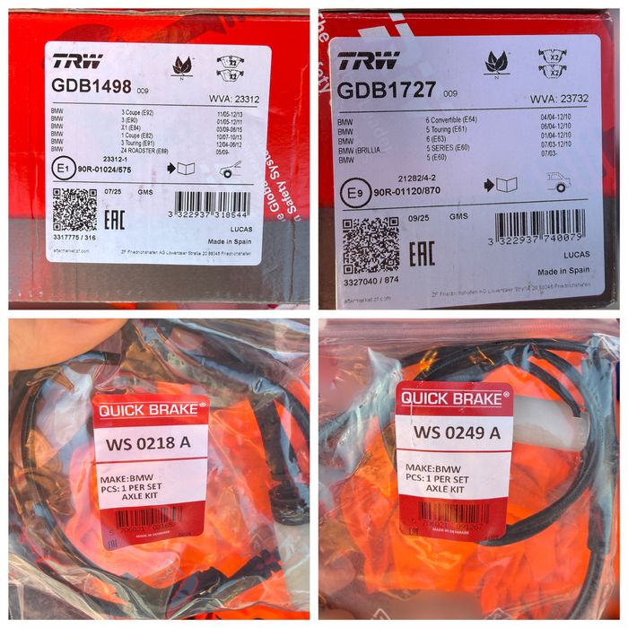 Placute frana fata/spate TRW BMW E60/61