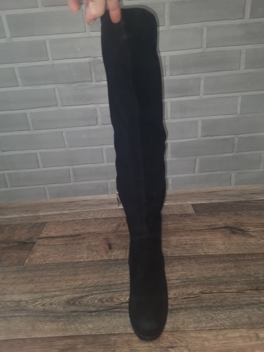 Зимние сапоги, замша