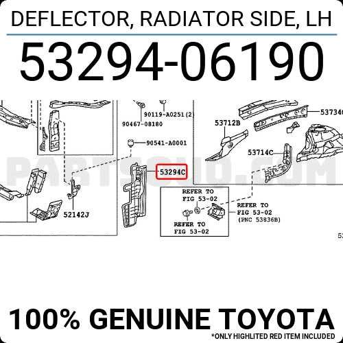 Дефлектор радиатора левый Toyota Camry v50