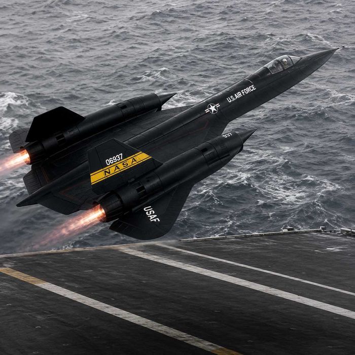 Macheta avion metalica SR-71A Blackbird NASA 23 cm