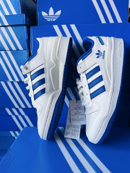 *Чисто Нови* Adidas Forum Low Cl *Core White & Royal Blue*