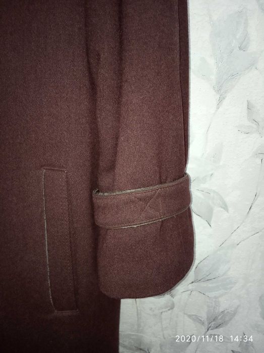 Пальто с норкой, р 52.