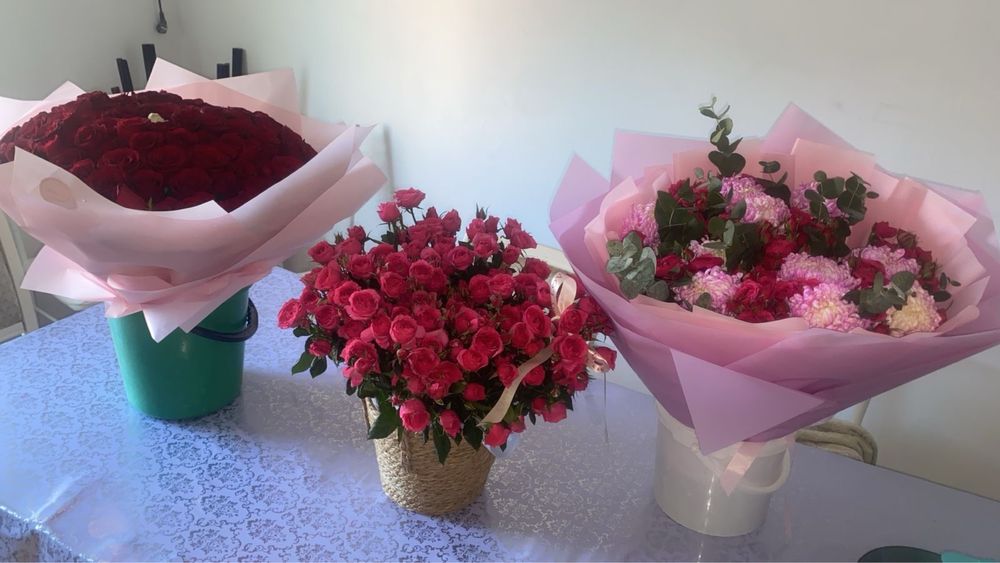 Букеты вчерашние свежие