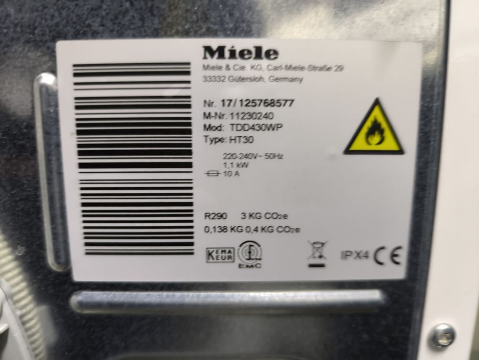 Сушилня Miele TDD 430 WP - 8кг термопомпа клас А+++