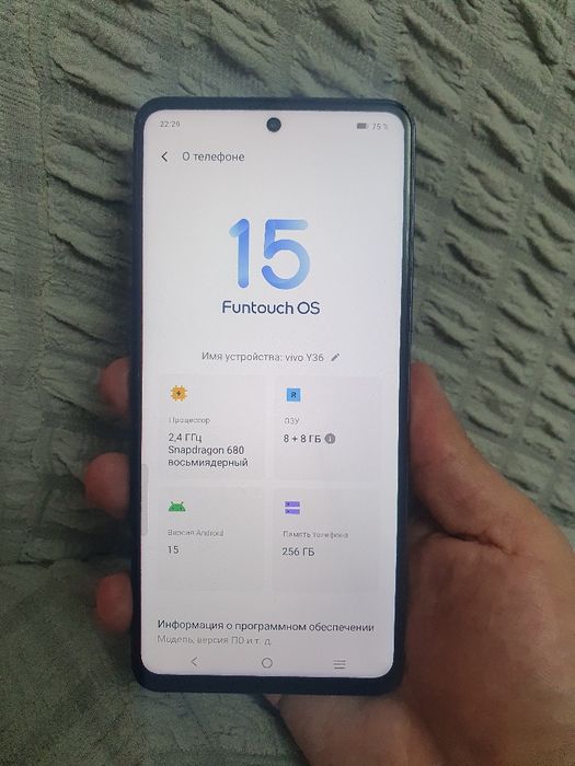 Srochna Sotiladi Vivo Y36 8+8/256Gb 4G Original Global Xolati yaxshi