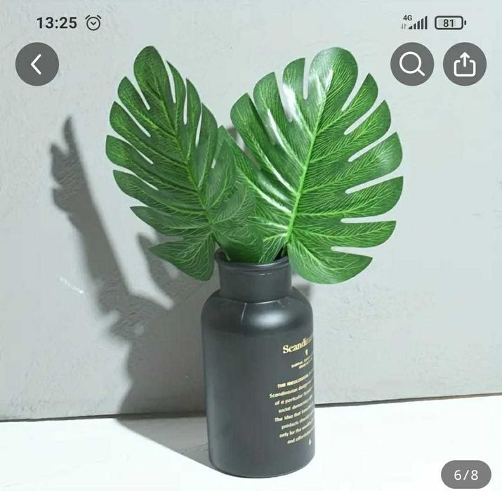 Декоративные интерьерные зеленые листья