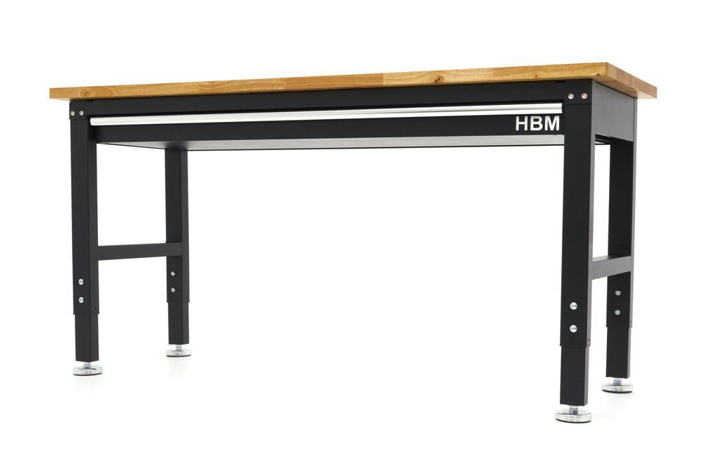 Banc de lucru reglabil pe inaltime cu blat din lemn 152cm hbm machines