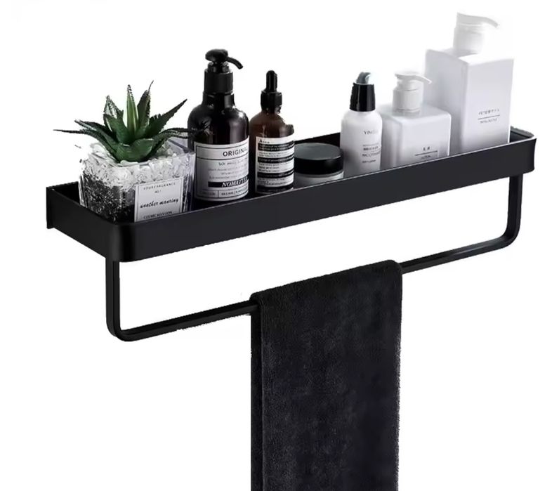 Черна етажерка за баня
