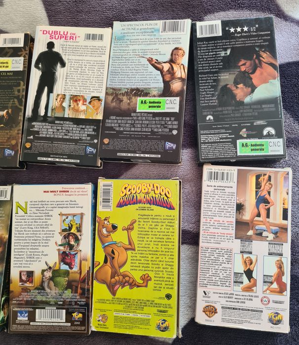 Casete Video VHS Filme Desene Sport Limba Romana Troia Shrek Potter