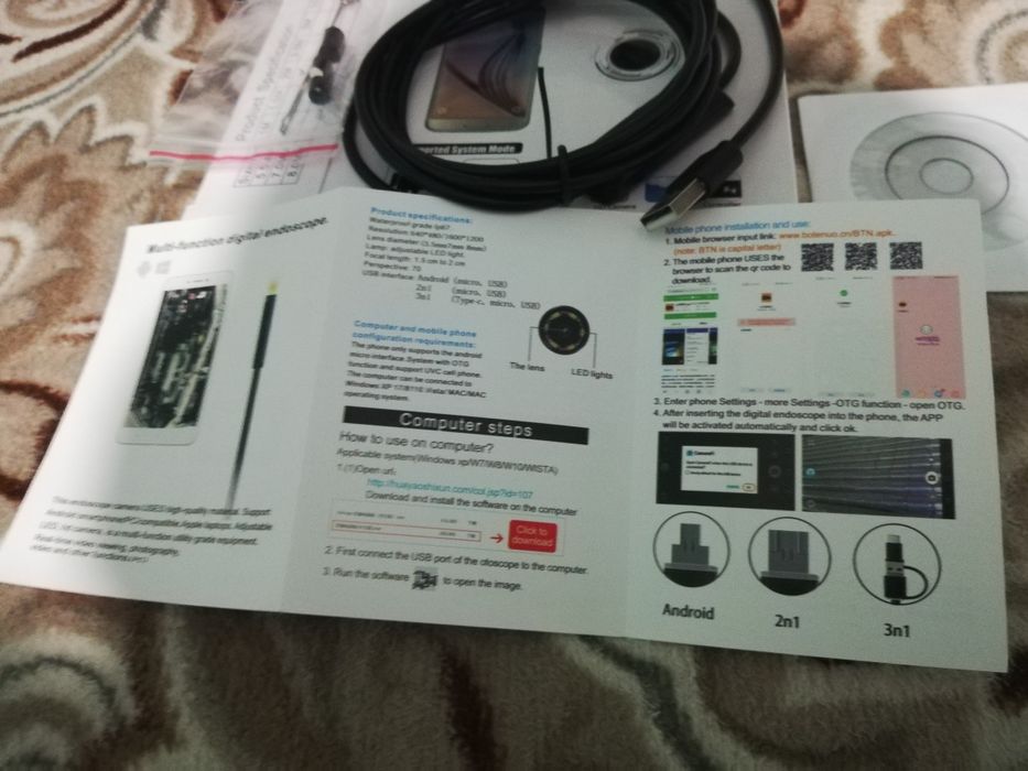 Camera endoscopica inspectie auto