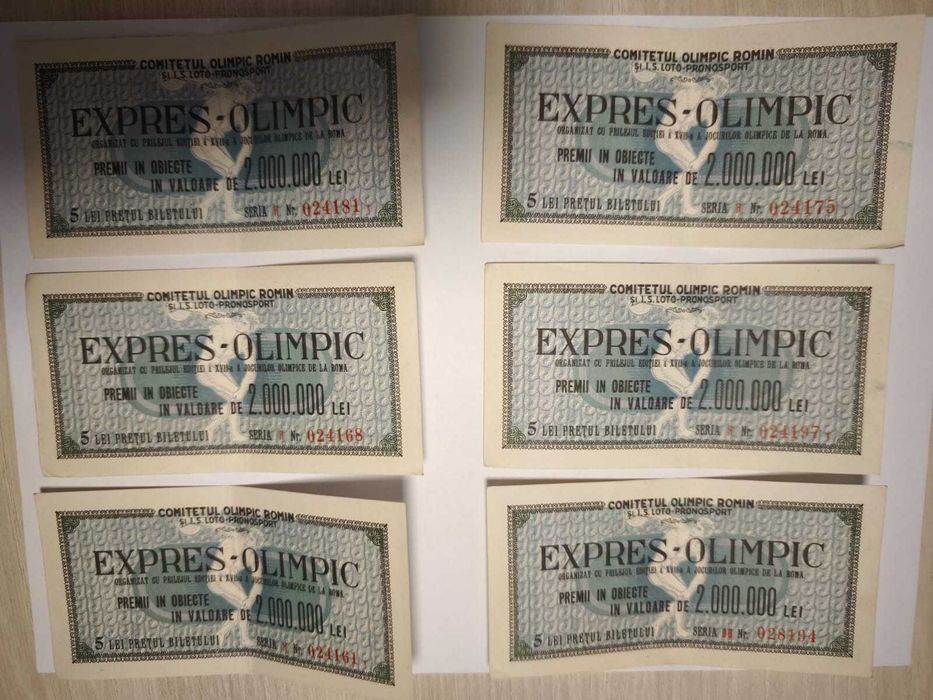 Vand colectia de monezi, bancnote vechi si bilete Olimpic rare
