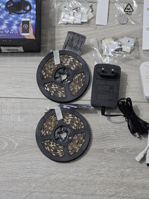 Bandă LED Smart RGB WiFi 10M (2x5M) – Muzică, Alexa & Google Home