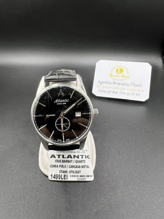 Ceas Atlantic quartz curea piele cod 22005
