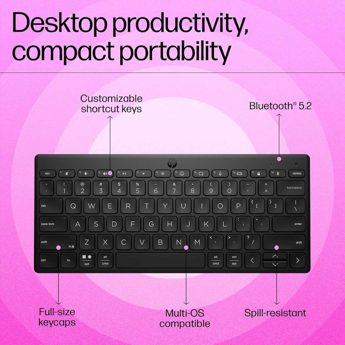 Bluetooth, безжична клавиатура HP 350 за множество устройства
