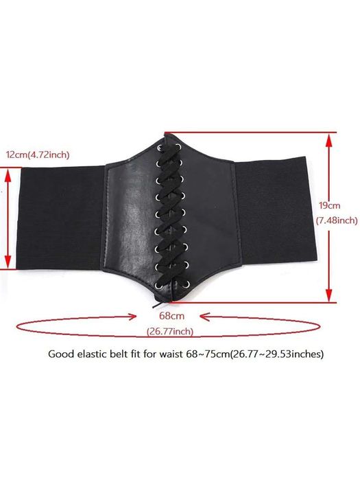 Curea lata, elastica tip centura cu siret, neagra