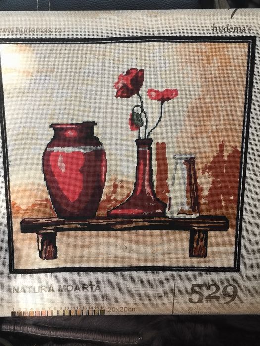 Vând goblen cusut , recent.Se numește ,,natura moarta"și are dimensiuni 20/20cm.