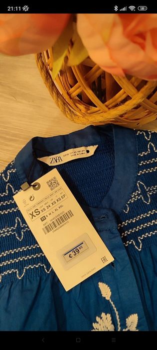 Bluzita Zara, noua cu eticheta, deosebita, model actual, bumbac