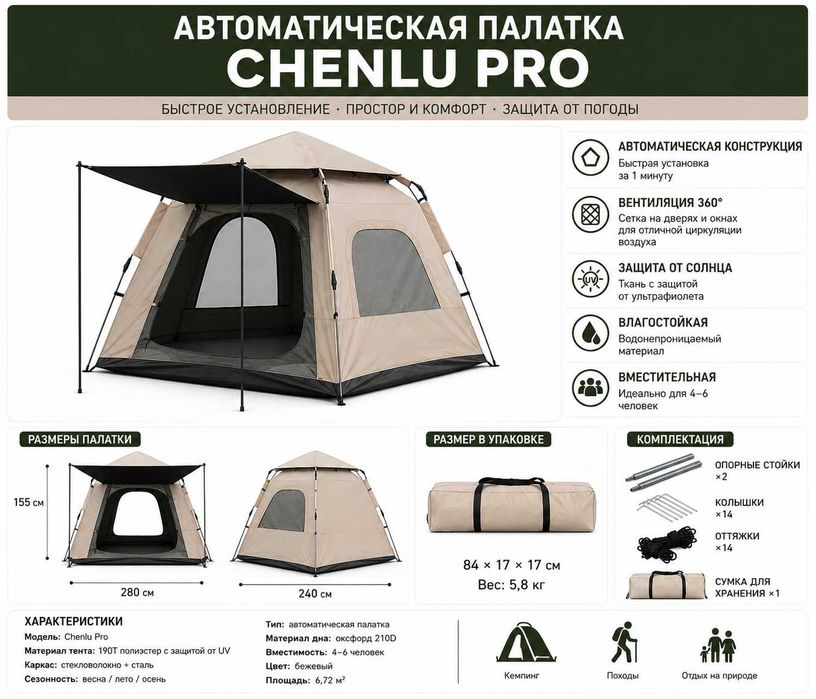 Автоматическая складная палатка