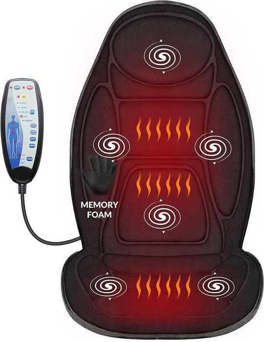 Масажор Snailax VC-262 с мемори пяна за гръб и врат за седалка