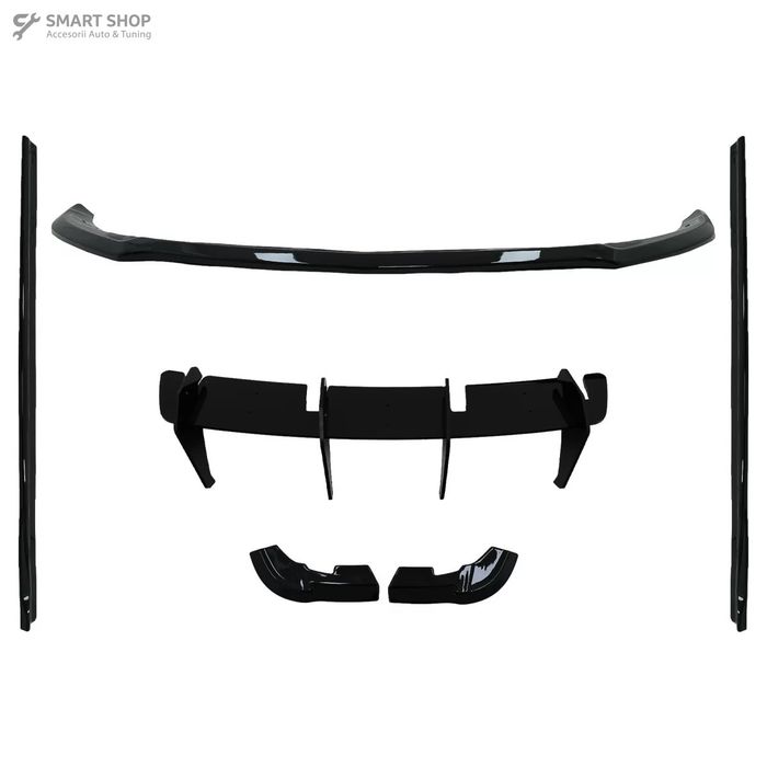Pachet Aero Complet compatibil cu Mercedes Clasa A W176 Facelift Sport Line (2015-2018) Negru Lucios