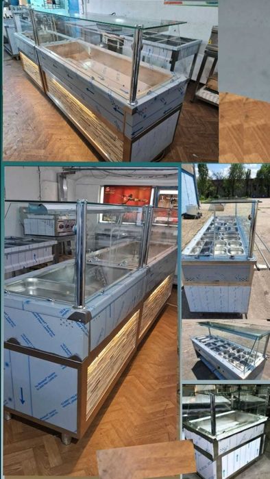 BAIN Marie 3-6GN Geam CURB / Vitrina CALDA- RECE / AUTOSERVIRE Horeca/