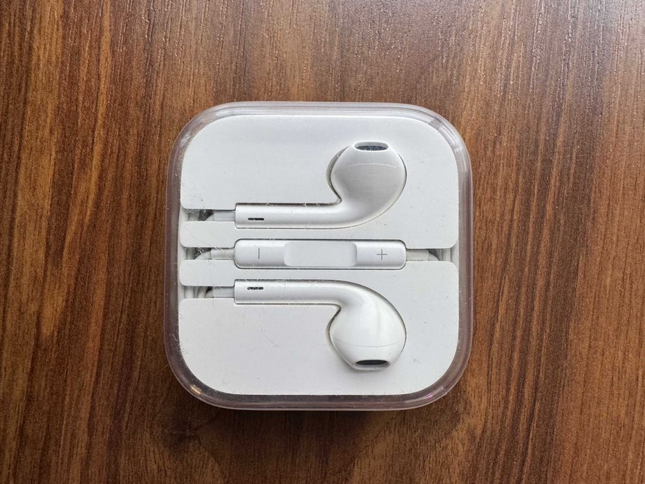 Căști Originale Apple EarPods Jack 3.5 mm + Carcasă Plastic Originală