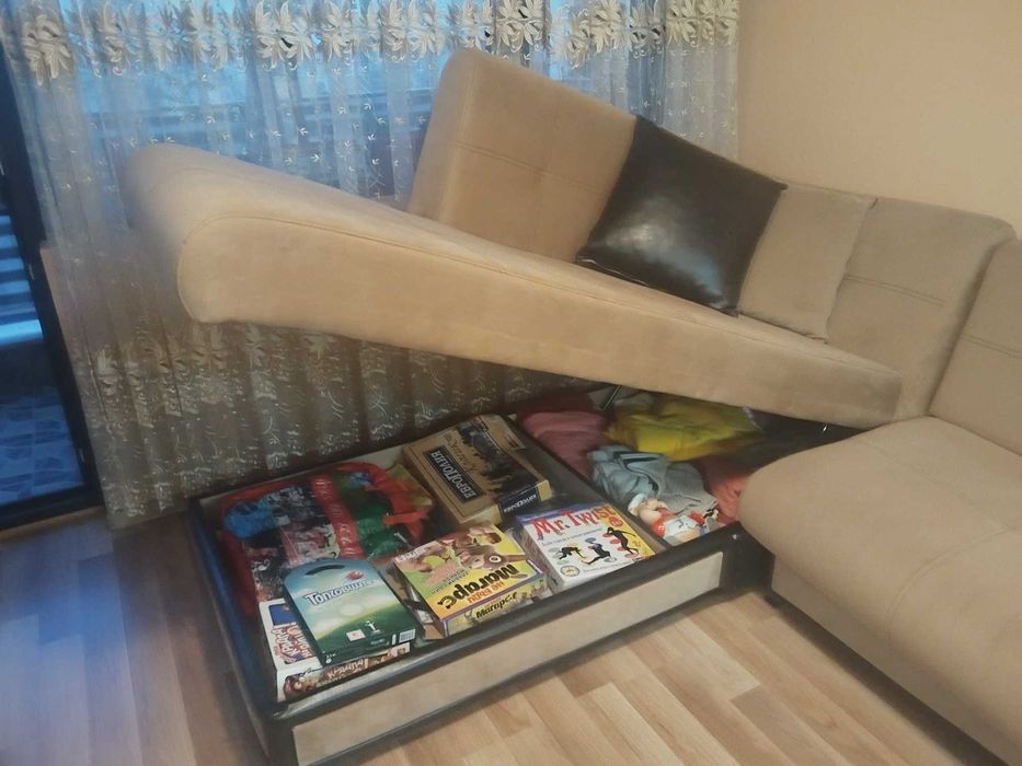 Ъглов разтегателен диван функция сън