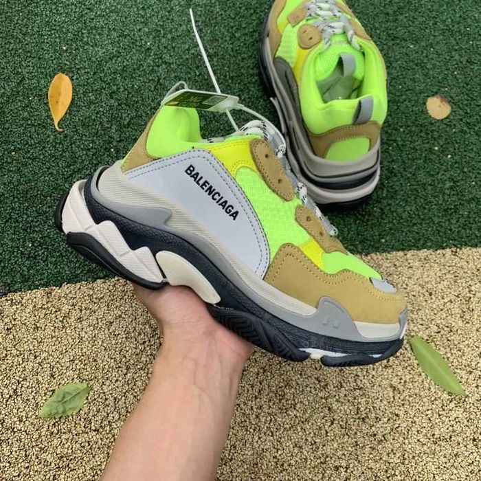 Balenciaga Triple S - Tan/Dark Green/Lime