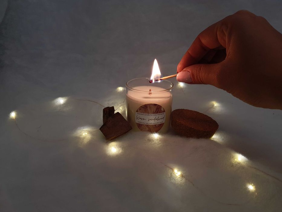 Ароматна соева свещ дървен фитил Candles for cozy moments vol.1