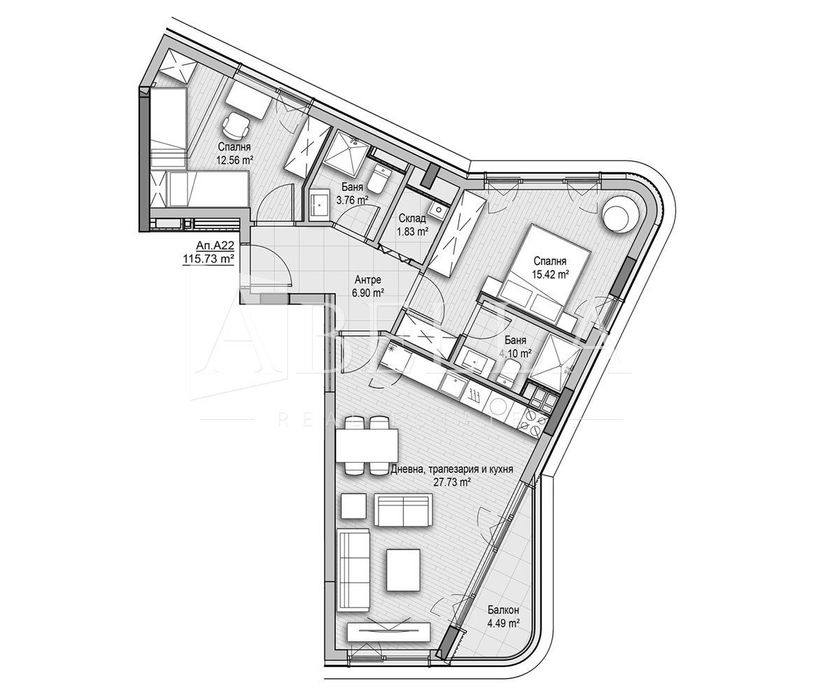 3-стаен в София-Витоша площ 115 цена 417000