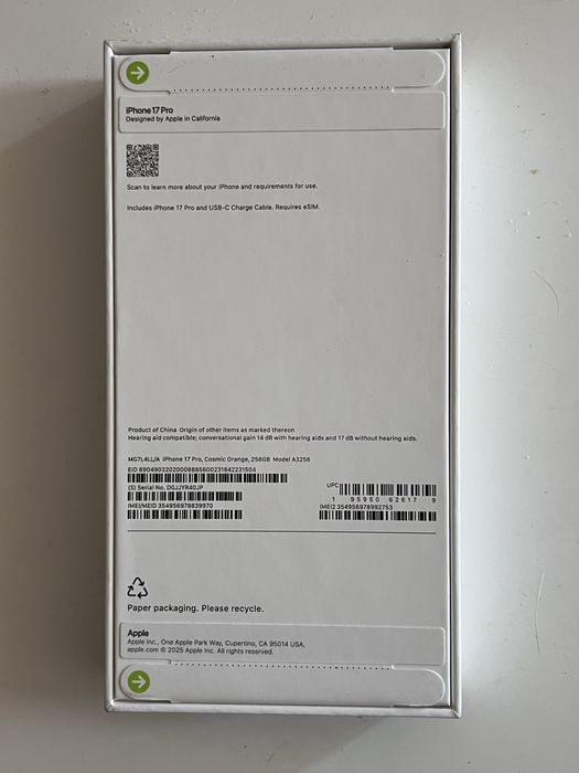 Нов! Запечатан iPhone 17 Pro 256GB Син