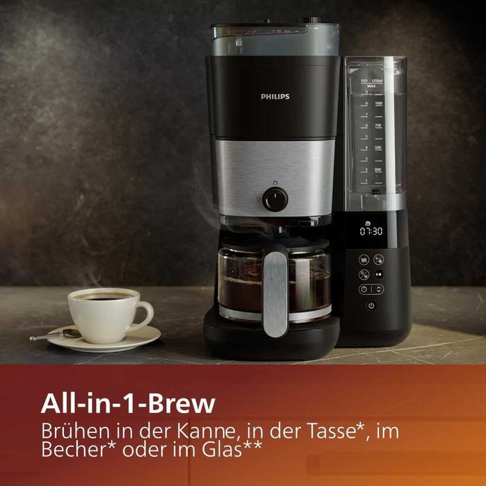 Шварц Кафемашина Philips HD7900/50,  Вградена мелничка, 1.25л