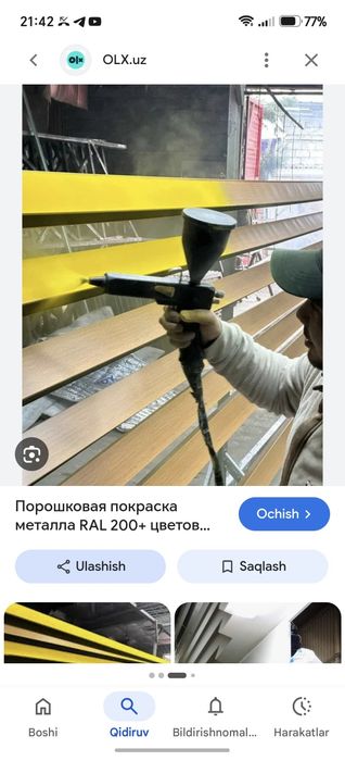 Poroshkovoy kraska sepish xizmatlarimiz mavjut
