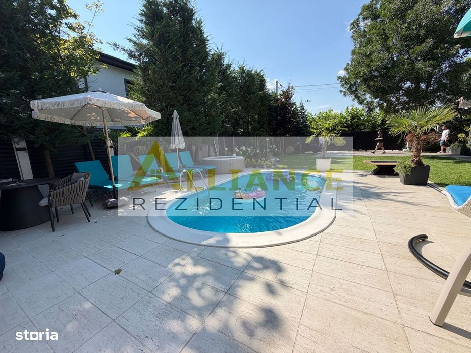 Casa P+1+M cu teren de 650 mp, piscina si curte complet amenajata