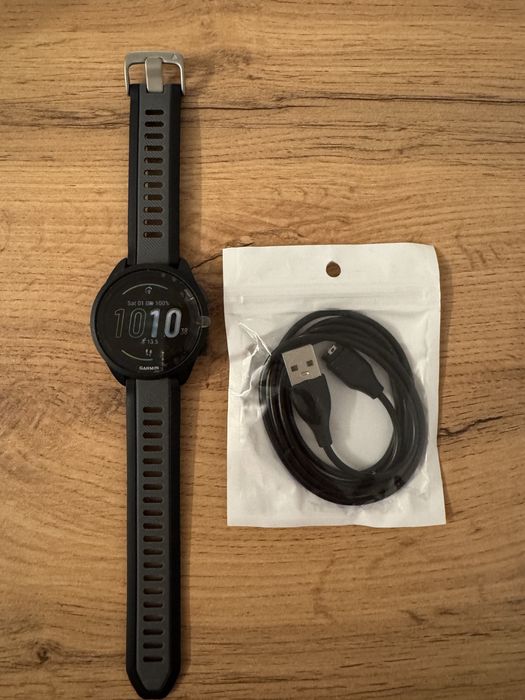 Garmin Forerunner 165 GPS Black Slate Grey NOU cu folie originala cablu incarcare smartwatch alergare fitness  activitati sportive pedometru 700 lei