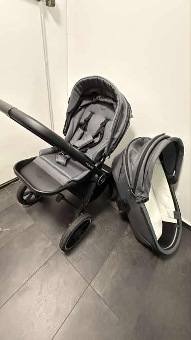 2в1 Бебешка количка Muuvo Quick 4.0 / Graphite / кош за новородено и седящ кош