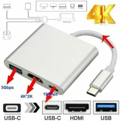 Adaptor NOU de la usbc la hdmi 4k + usb