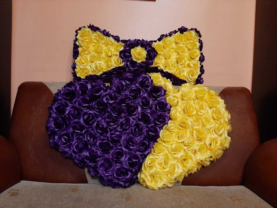 Ornamente/decoratiuni masini nunta  inimioara dubla si papion