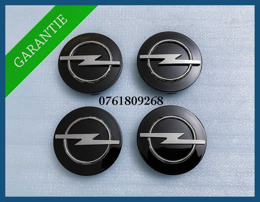 Set 4 capace negre 60mm jante aliaj Opel