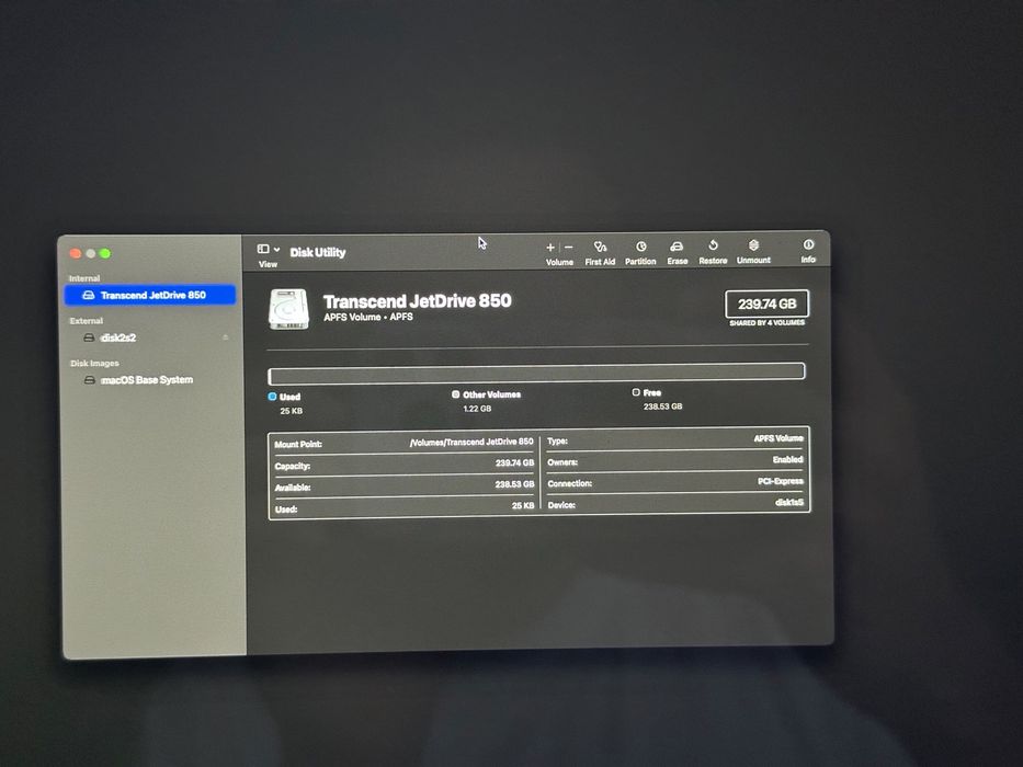 Ssd 240GB Transcend JetDrive 850 PCIe pentru Apple Macbook