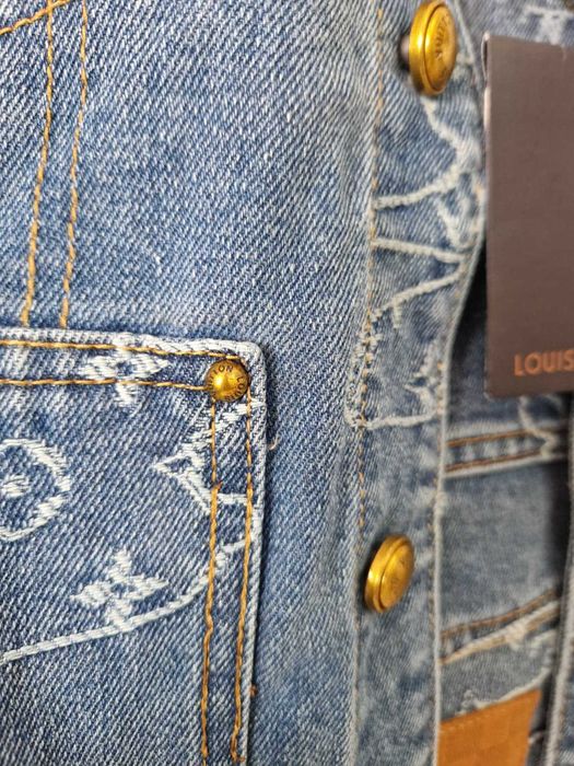 Pantaloni blugi Louis Vuitton albastri marimea M