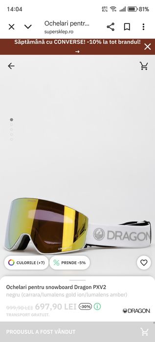 Ochelari schi/snowboard dragon pxv2