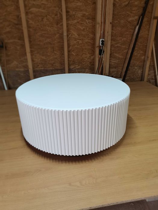 Masuta  cafea mdf riflaje alba / auriu