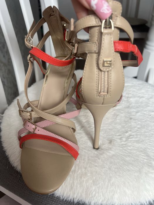 GUESS sandale piele naturală 38 NOI toc 10 cm