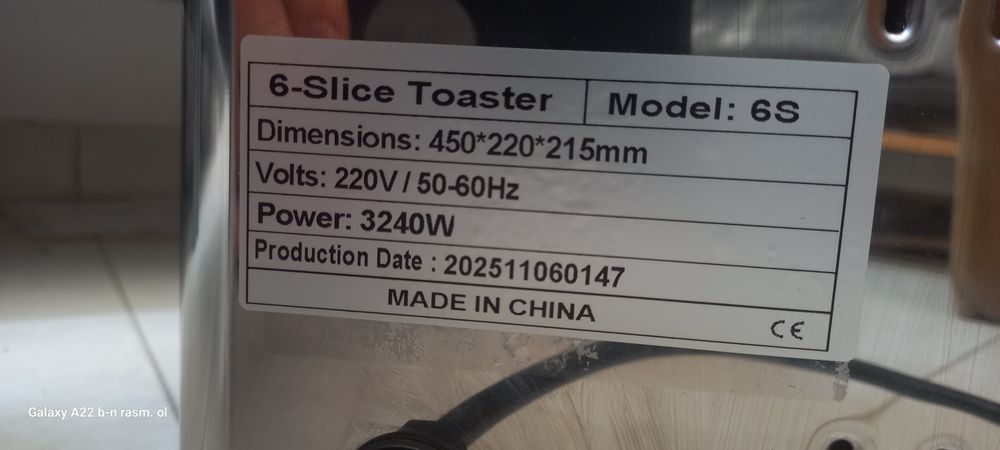 Toaster non qizdiradigan aparat xitoy ARGINAL OPTOM NARX