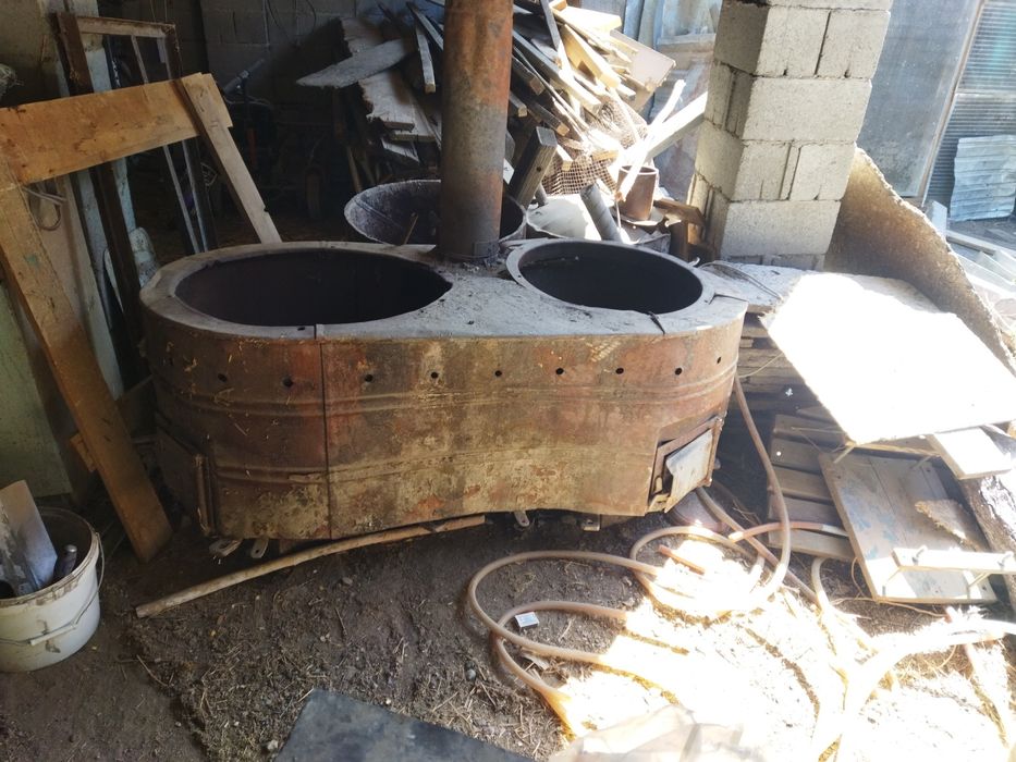 Печ солдатский на два казана