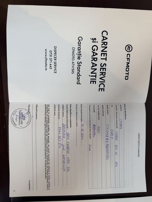 CF MOTO 850 XC. 2024 ( garantie inca 3 ani )