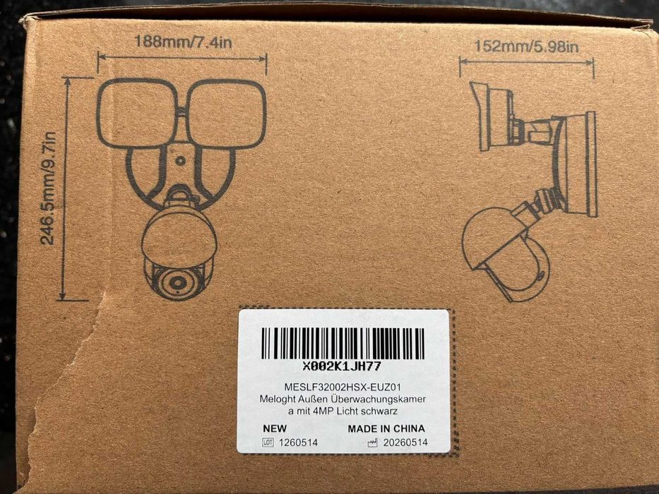 2K външна WiFi камера Meloght с прожектор 3500LM, 360° и AI проследяване