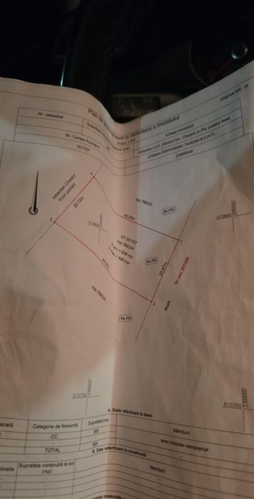 Vind teren intravilan 25 ari in localitatea Chesinț comuna Zăbrani