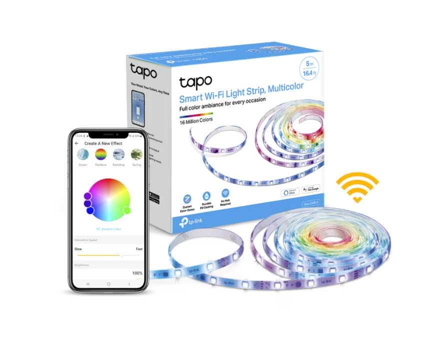 Banda LED RGBIC TP-LINK Tapo L920-5, Wi-Fi, control vocal, sincronizare muzica